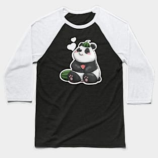 Panda with summertime watermelons Baseball T-Shirt